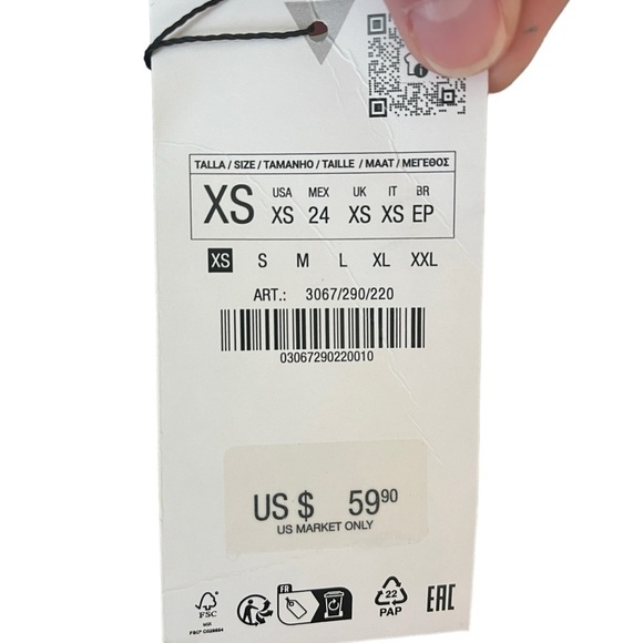 NWT Zara Silver Dress XS - Picture 5 of 6